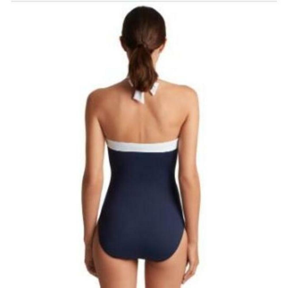 Lauren Ralph Lauren Bel Air One-Piece Swimsuit Dark Navy 14 - Picture 2 of 3